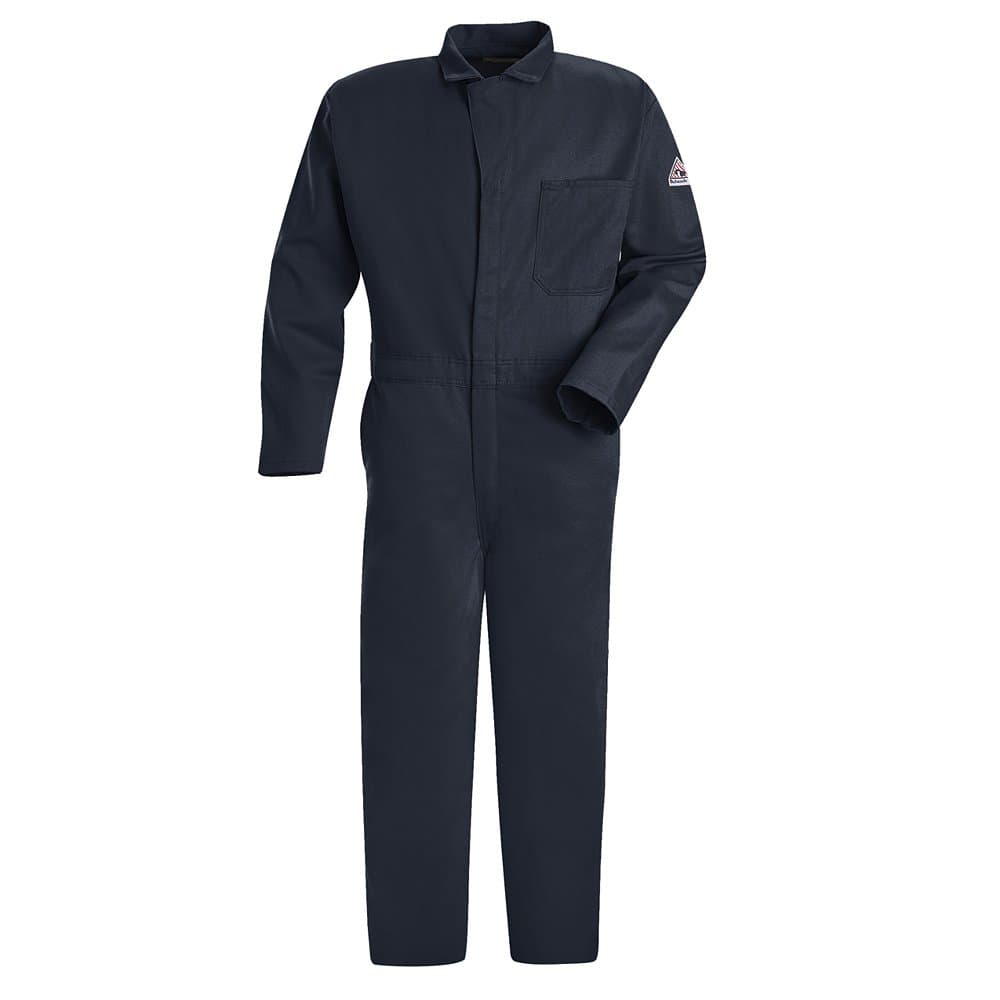Bulwark Flame Resistant Contractor Coverall, Navy Blue, XL