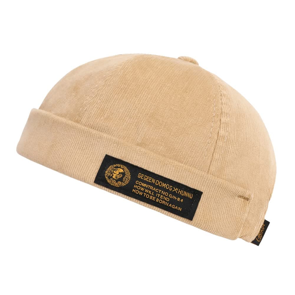 Men Hats Docker Cap Hats Skullcap Beanie Worker Sailor Cap Brimless Cap Rolled Cuff Retro Fashion Brimless Hat with Adjustable