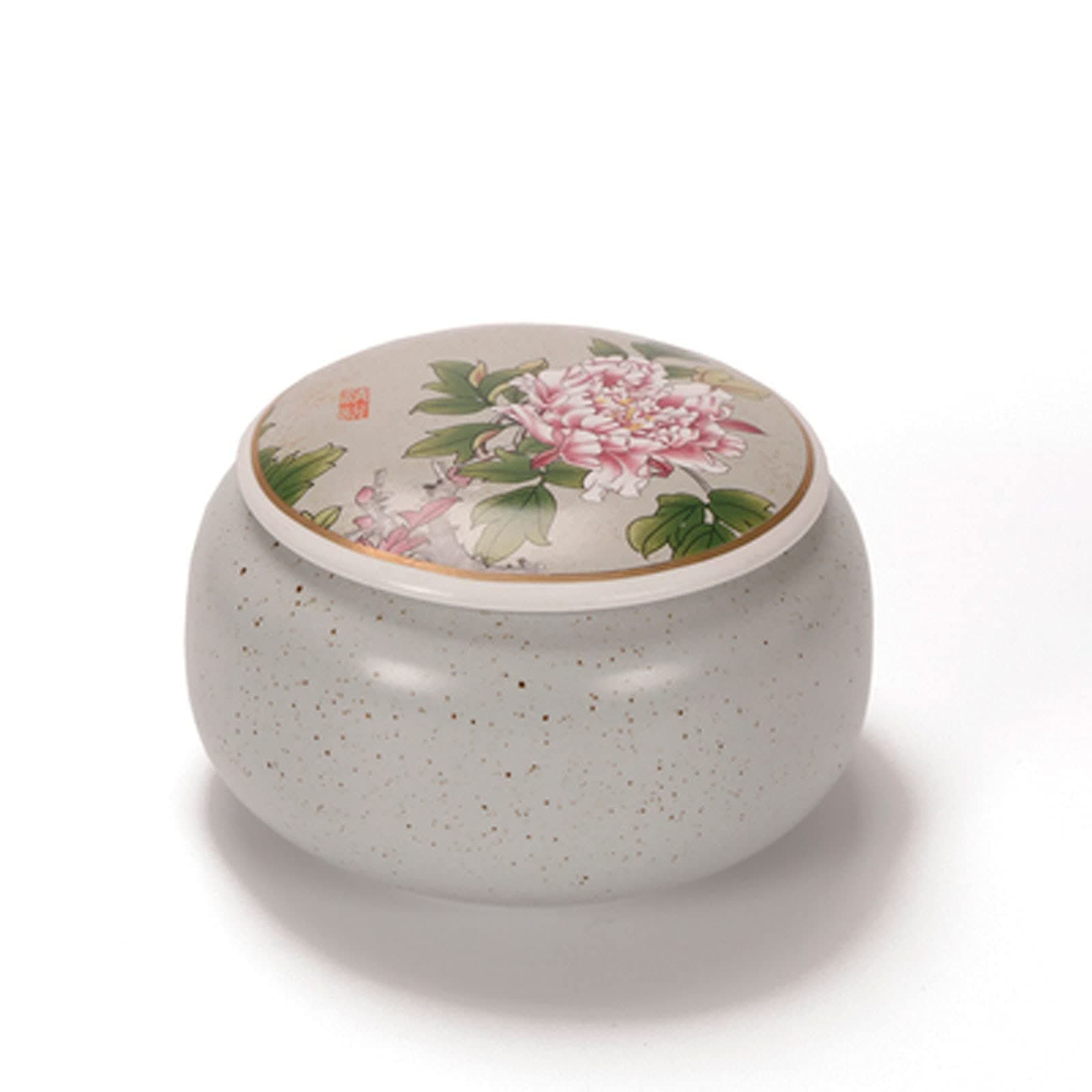 XIAOQIANG Green Tea Ceramic Tea Caddy Packaging Small Black Tea Sealed Tea Box(Color:White) (Color : White)