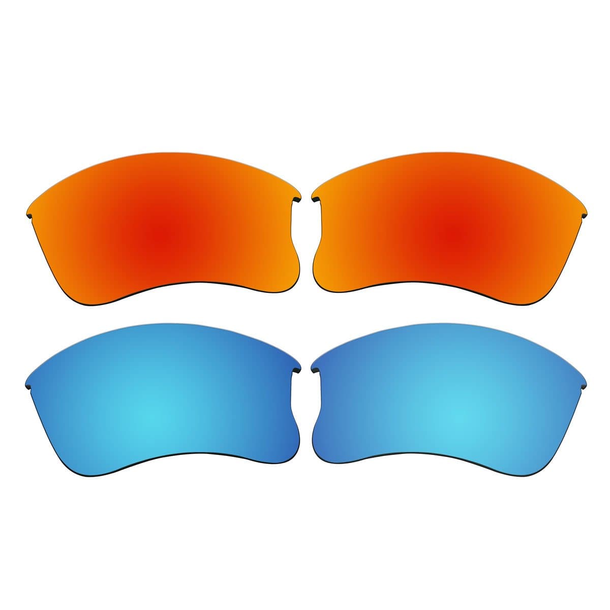 ACOMPATIBLEReplacement Polarized Fire Red and Ice Blue Lenses for Oakley Flak Jacket XLJ