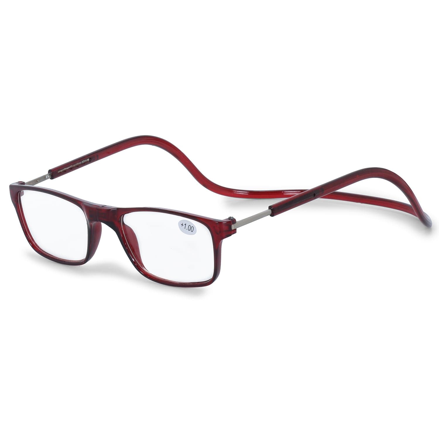 AEC OGFlex Unisex Magnetic Front Connect Reading Glasses Power Adjustable Full Rim Dual-Tone Frame Stylish Eyewear with Soft Sleeve Case for Men & Women