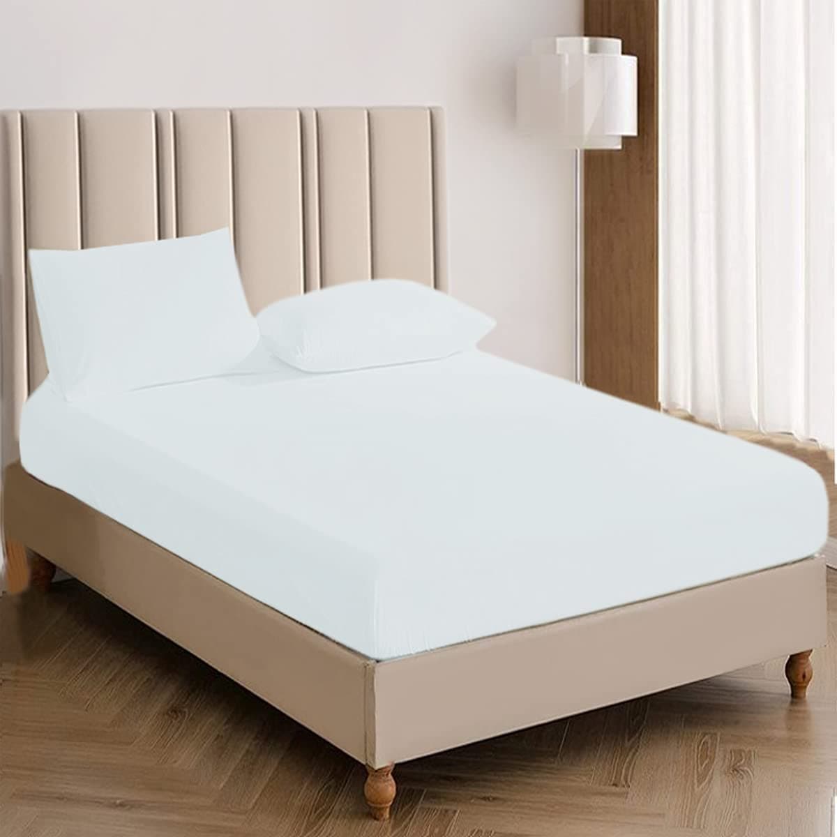 100% EGYPTIAN COTTON 400 THREAD COUNT FITTED SHEET HOTEL QUALITY – KING SIZE WHITE