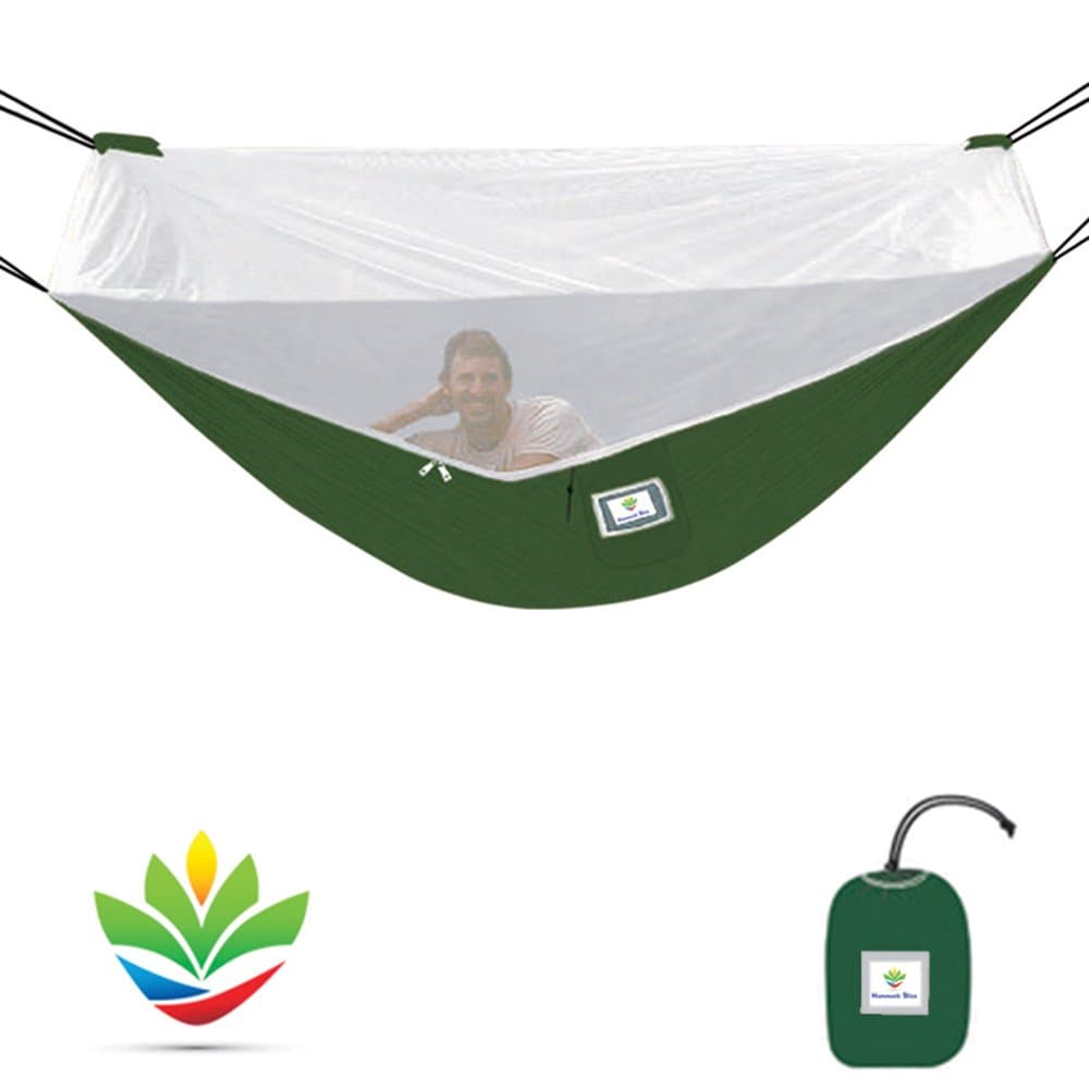 Hammock BlissMosquito Free Hammock Bliss – Camping Hammock with Bug Screen Mossy Netting Canopy - Integrated Suspension 100' / 250 cm Rope Per Side - Make Hammock Camping A Bug Free Experience