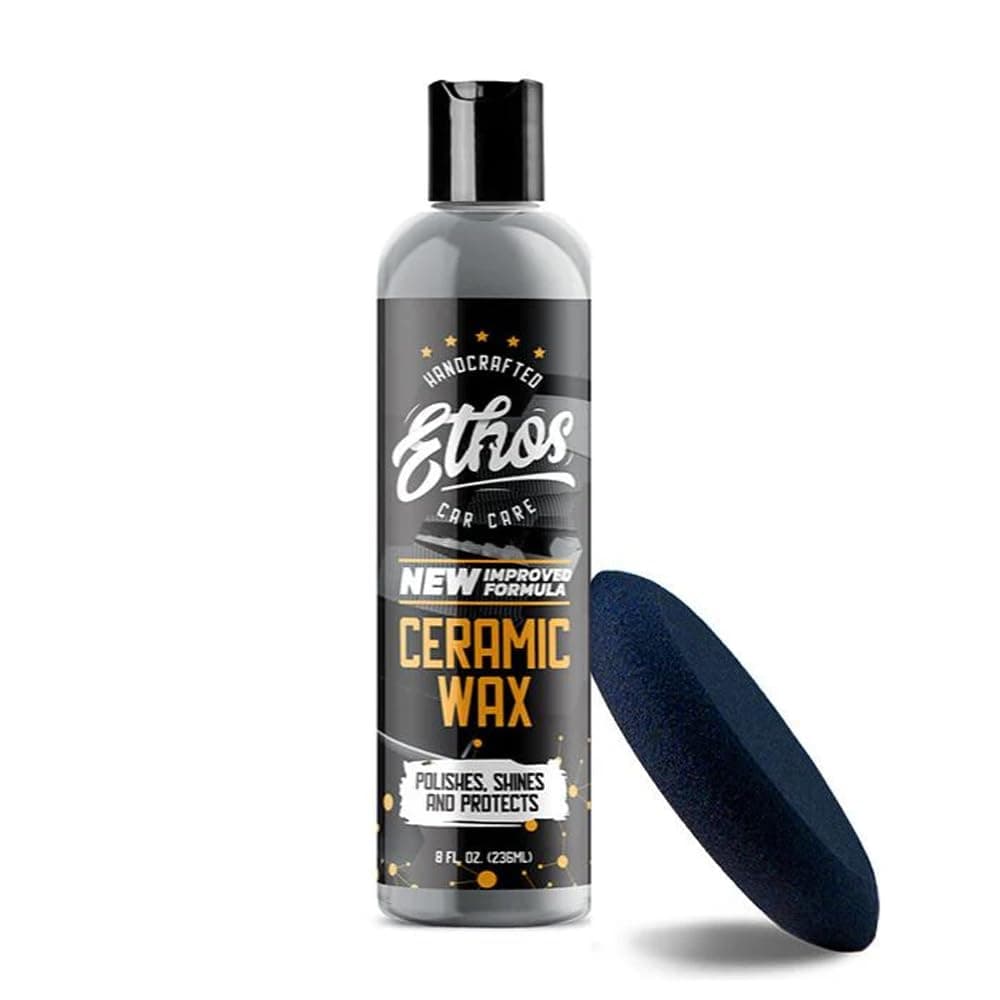 Ethos Ceramic Wax Pro, 8 fl oz (236.5 ml), Ceramic Resin Blend, Car Coating Wax with Teflon, Water Repellent Coating Ceramic Coating