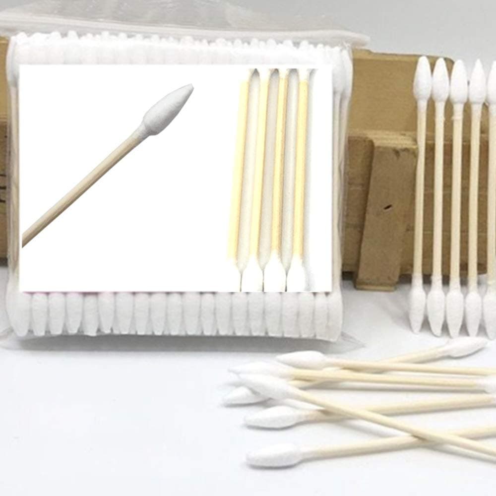 200 Pieces Cotton Swabs, Double Precision Tips with Paper Stick 100 Pieces 1 Pack (Pointed Shape)