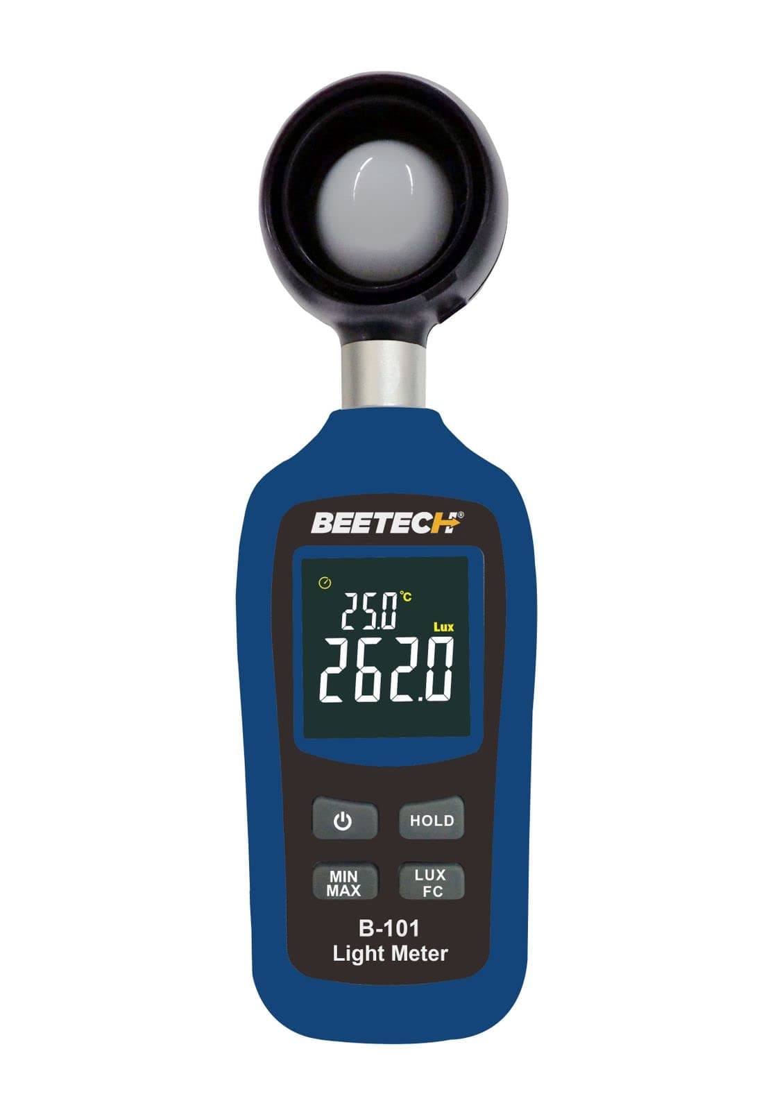 BEETECH Light/Lux meter B-101 Digital illuminous meter with range upto 2,00,000 Lux and measures Ambient temperature with 4 digit color LCD display