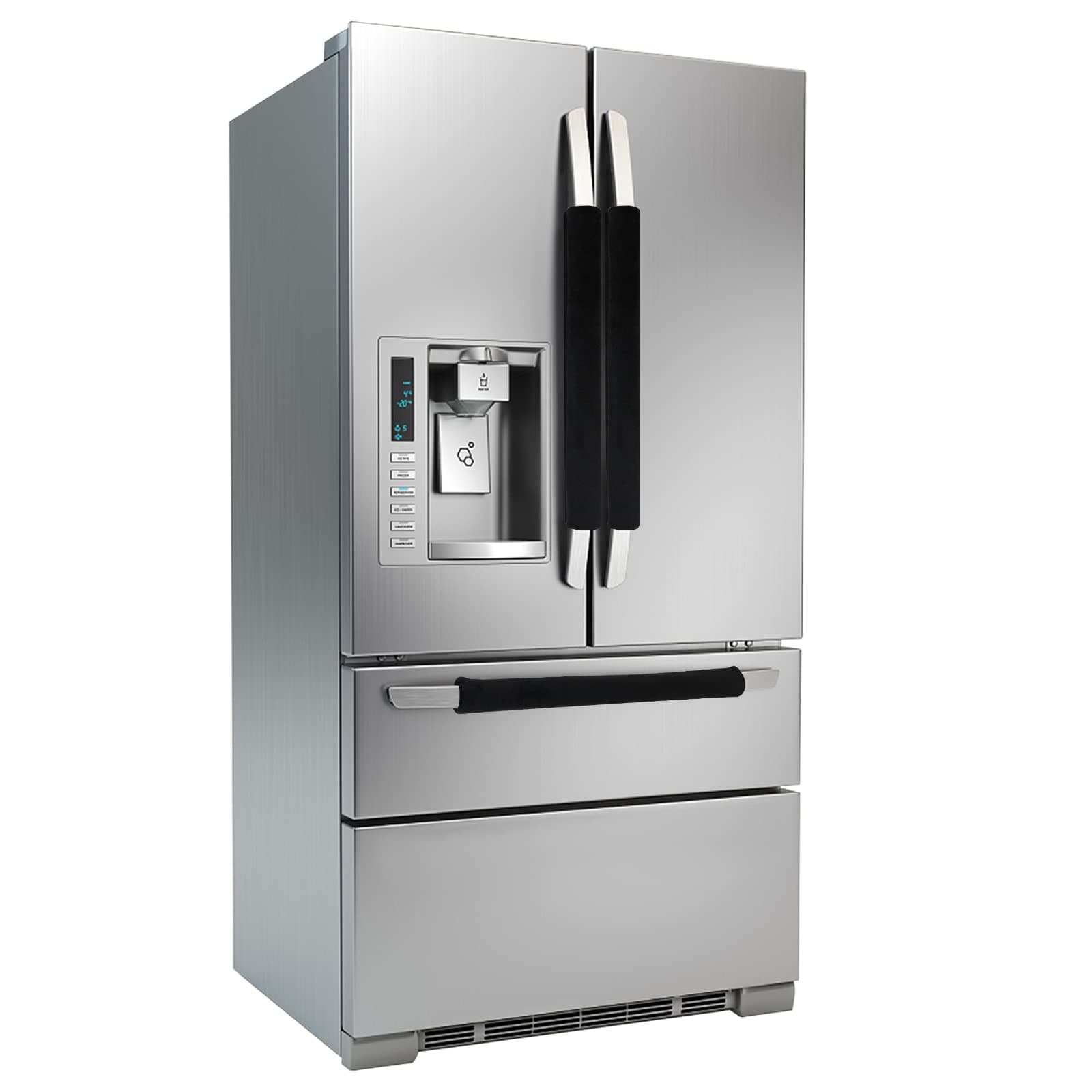 3PCS Refrigerator Door Handle Covers Kitchen Decor Keep Appliance Clean Anti-Static Stains for Fridge Dishwashers Velvet (Black)