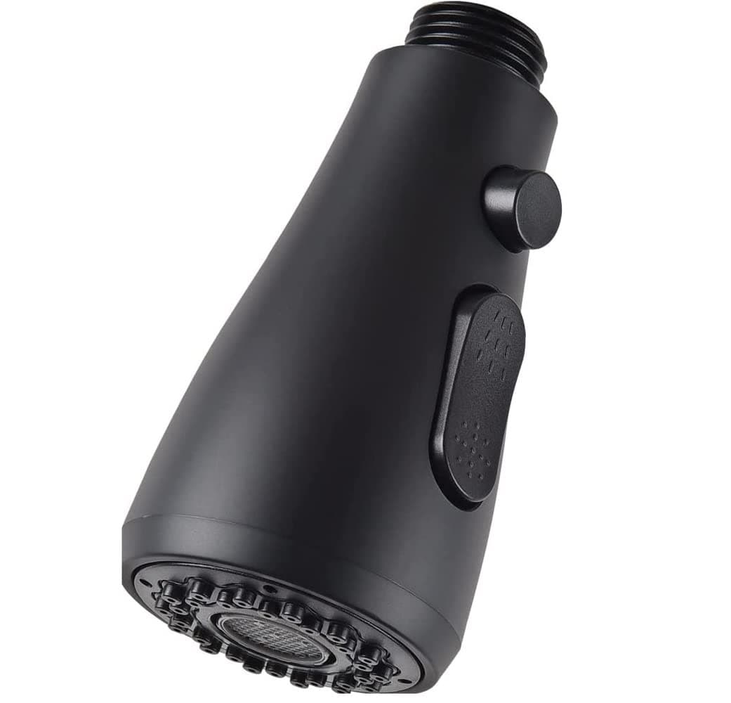 Fat-Cat Pull Down Kitchen Faucet Sprayer Head Replacement Part - Pull Out Sink Sprayer Replacement Nozzle, Kitchen Faucet Head Hose Spray Tap Spout Only for G1/2(20mm) Connector (All Black)