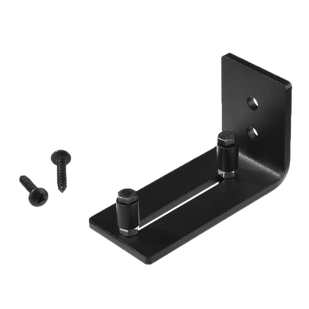 Adjustable Channel Floor Guide Stay Roller for Sliding Barn Door, Wall Mounted, Black Powder Coated