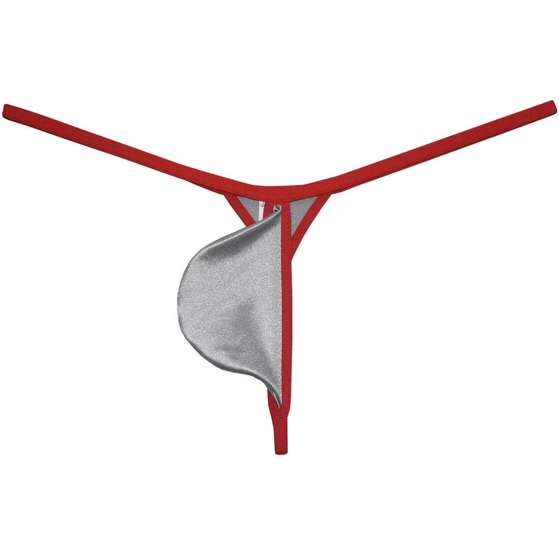 OROCOJUCO Men Shiny String Thong Pouch T-Back Satin Micro Bikini Border Underwear Jockstrap