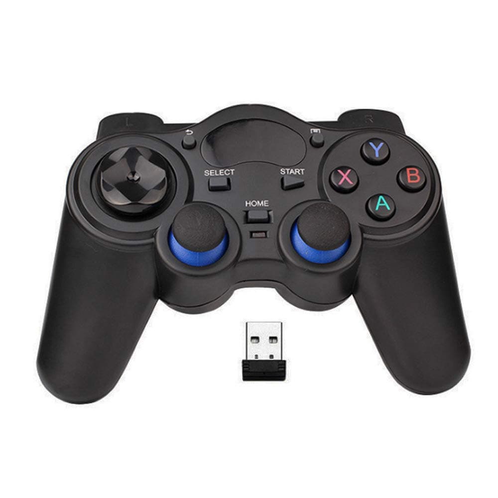 RIBOXIN FANDRAGON USB Wireless Gaming Controller Gamepad for PC/Laptop Computer(Windows XP/7/8/10) & PS3 & Android & Steam - [Black] (Black)