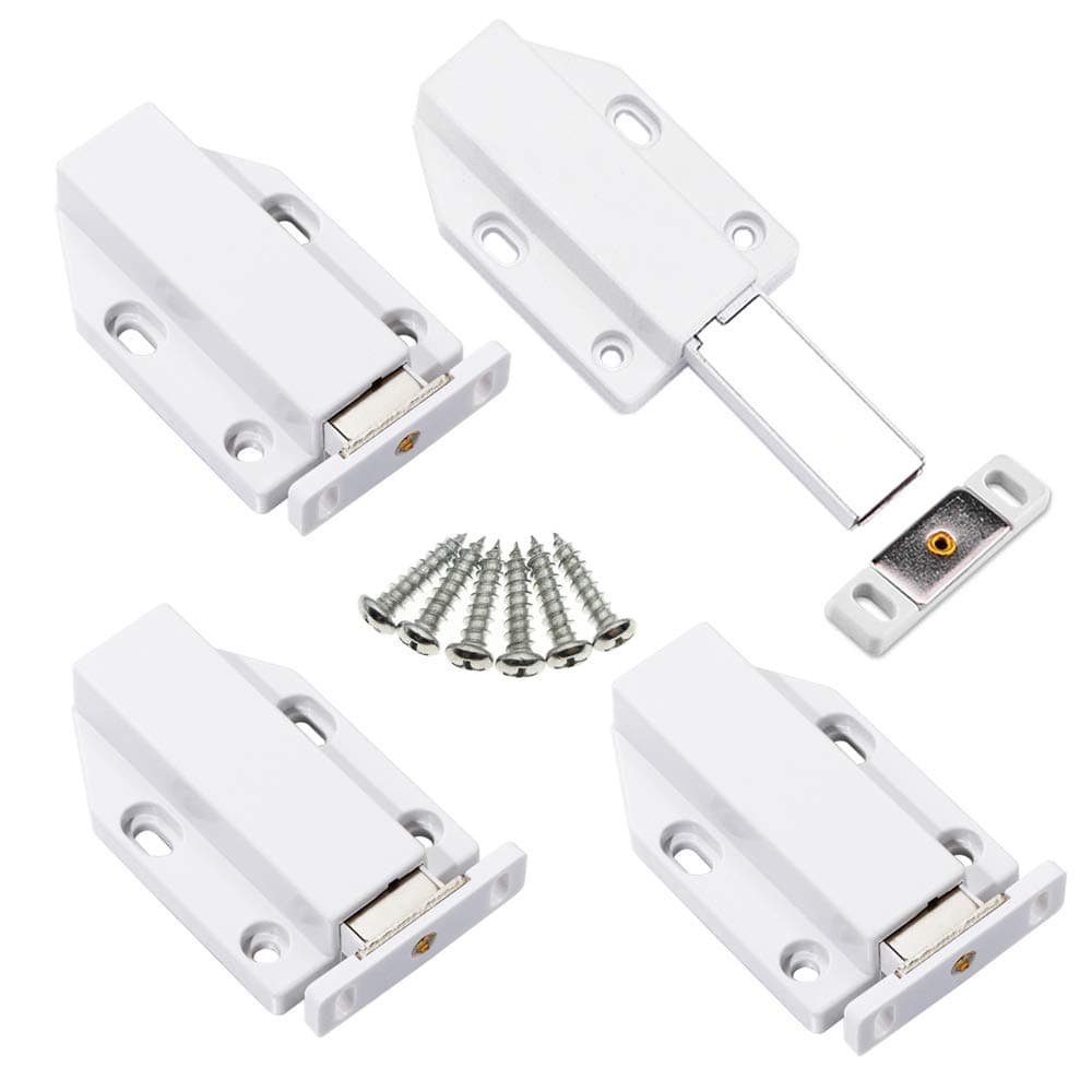 YUOIP® Large Quiet Type Magnetic Release Latch One Button Open / Close Door Latch (Pack of 4)