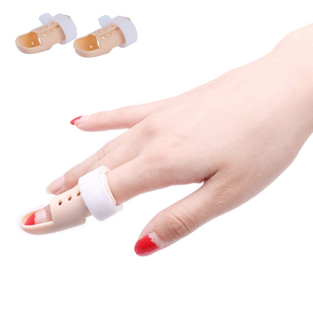 Thinvik [2 Pieces Plastic Mallet Dip Finger Support Brace Splint Joint Protection Injury