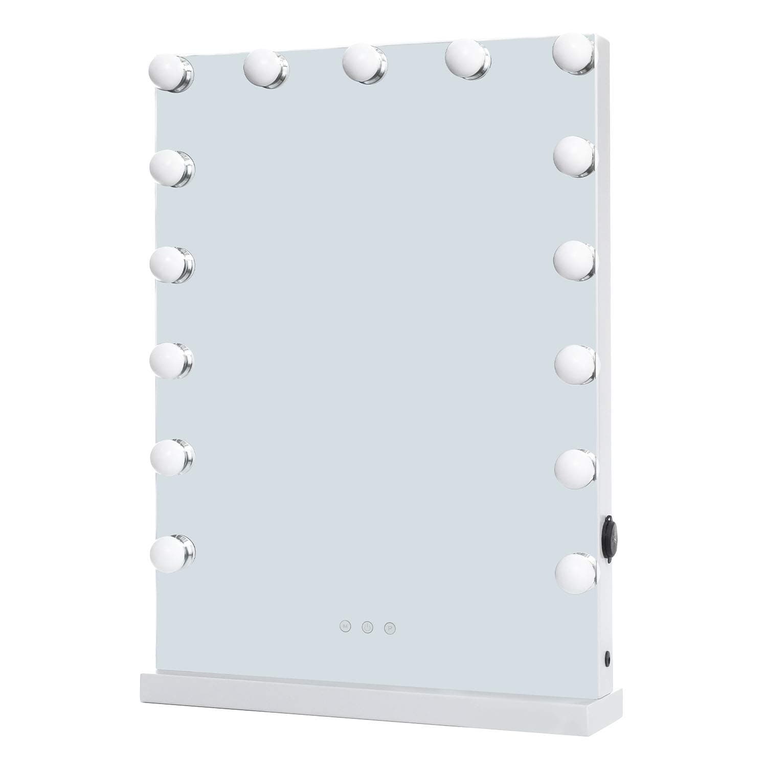 Lighted Makeup Mirror, Hollywood Vanity Mirror with Lights, Tabletop Mirror with Touch Screen Dimmer, USB Charging Port, 3 Color Modes, White(18.1X22.8 inch)