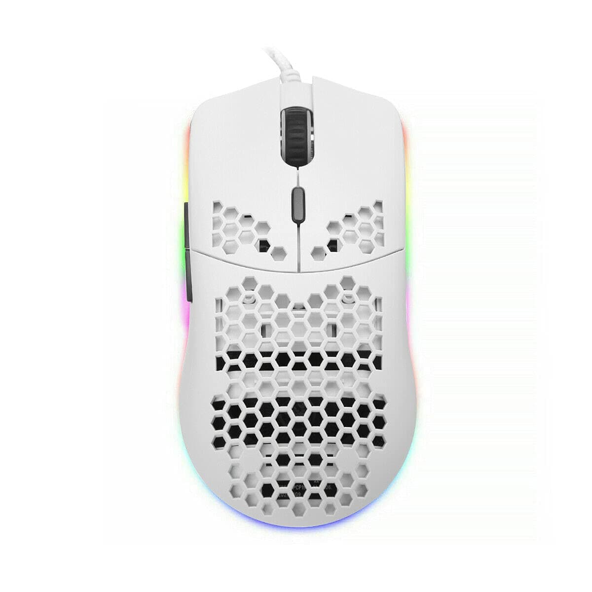 ANDROSET RGB Gaming Mice Mouse 6400 DPI USB Flowing Backlit Light Wired PC Laptop Compute - White