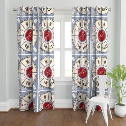 TailoringIndia Digital Playing Card cretive Printed Multicolour Curtains for Windows, Doors, and Extra-Long Doorways - Elegance Redefined, Set of 1,pcs (Long Door - 9ft)