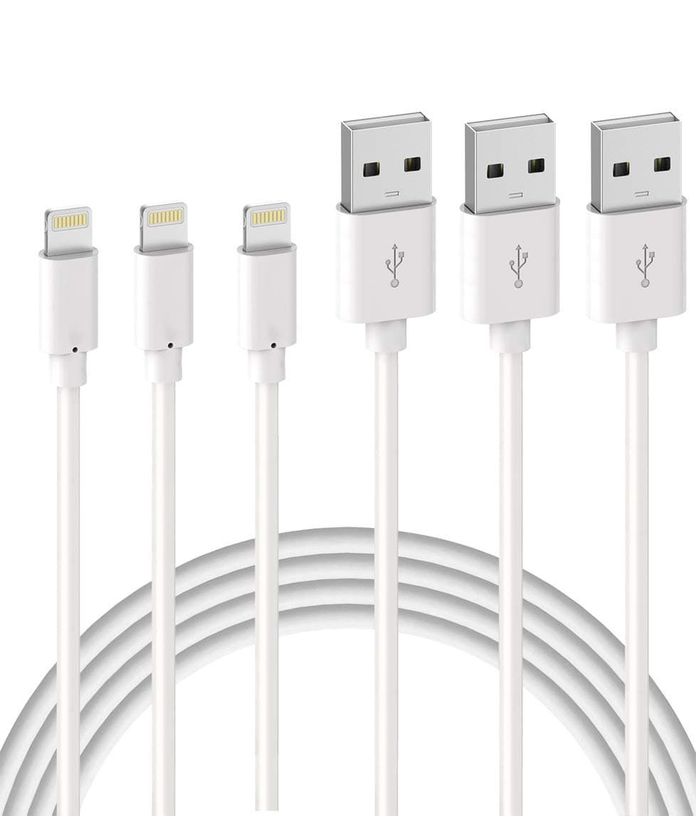 Quntis 3 Pack iPhone Charger Cable, MFi Certified Cable, Lightning Wire Fast Charge for iPhone 11 12 13 14 Pro 13 Mini XS Max XR X 8 7 6s 6 Plus 5 Se iPad Charger, iPhone Cord White