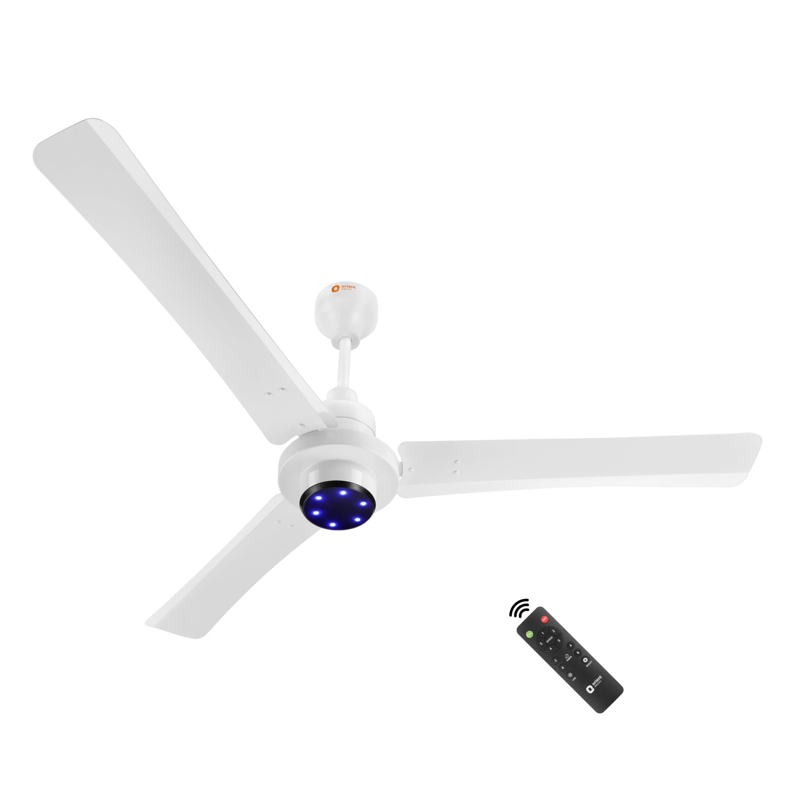 Orient Electric I Tome Pro 1400 mm BLDC Ceiling Fan with Remote | BEE 5-star rated Energy Saving Fan | 3-year warranty by Orient | (White)