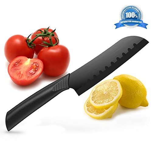 Ceramic Santoku/Specialty Knife– Best & Sharpest 5" Professional Kitchen Knife – Hardest Blade Available That Doesn’t Need Sharpening! FREE Stylish Blade Cover!