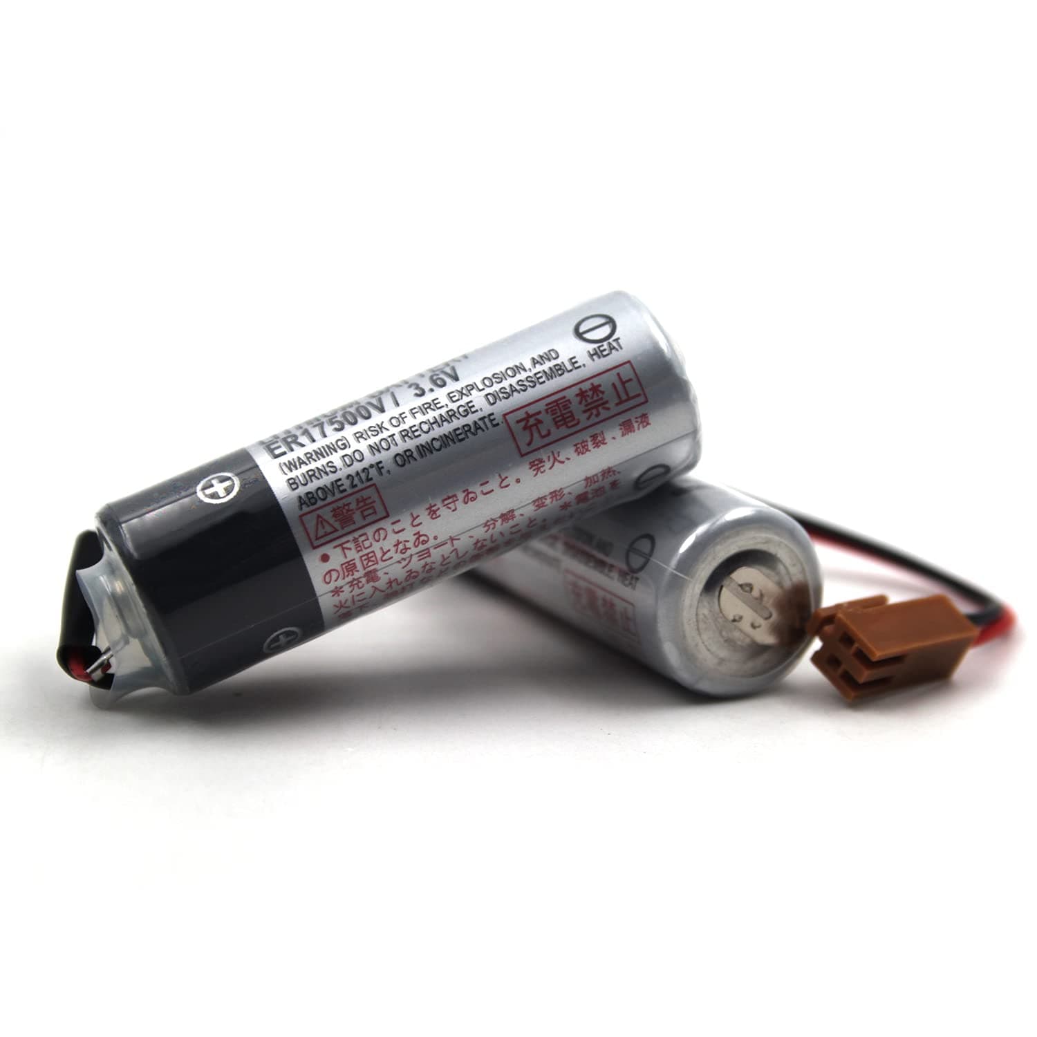 elxjar (2-Pack) ER17500V/3.6V Battery Replacement for CNC - Mitsubishi/DENSO/Toshiba PLC Controller (RD029 Connector, Brown), LS17500MER