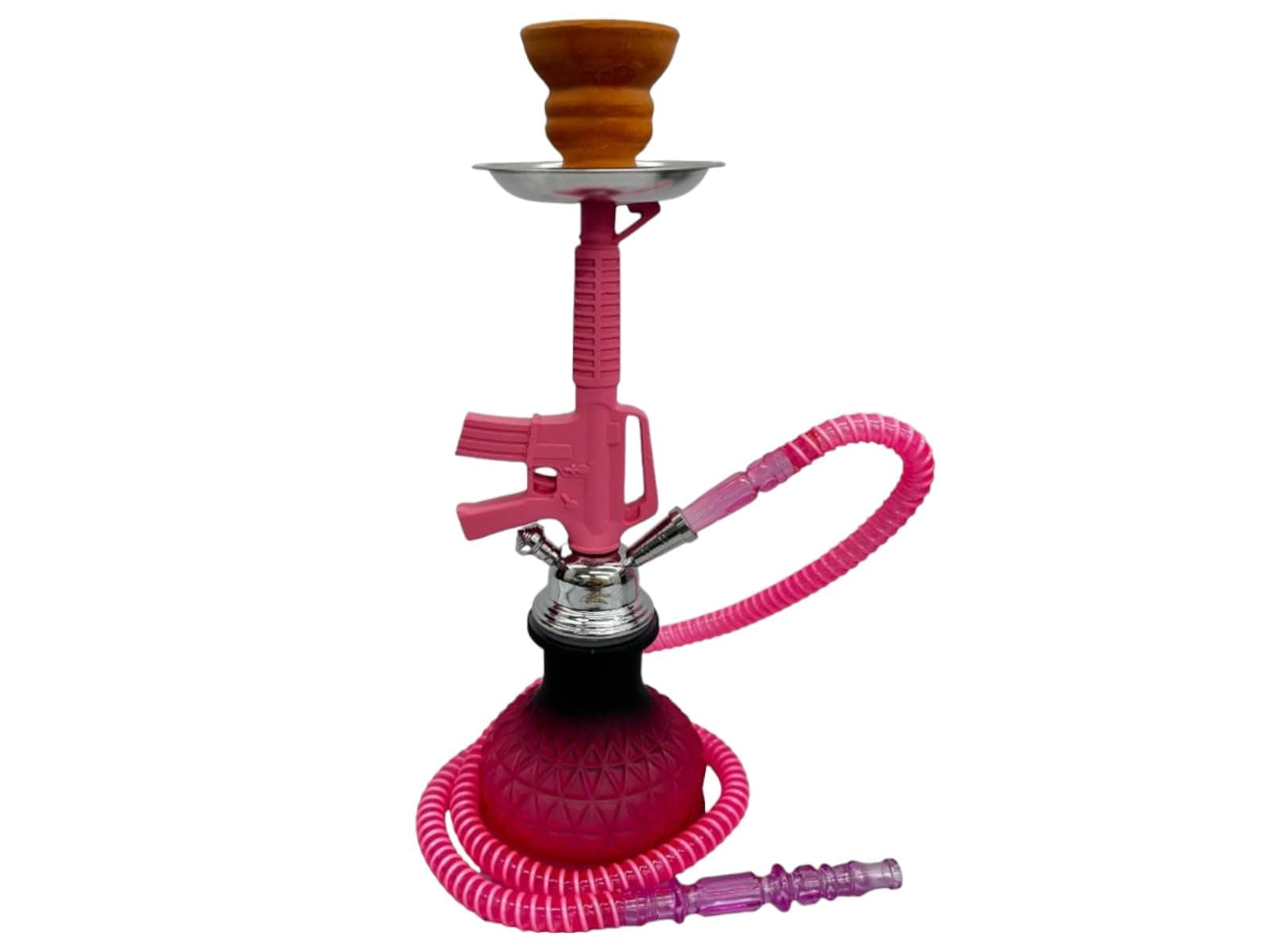 Mini Mike 11" Mini Pumpkin Hookah Set – Single Hose Portable Hookah Kit with Vase, Bowl, Hose, Charcoal Tray, Tongs & Accessories (Purple)