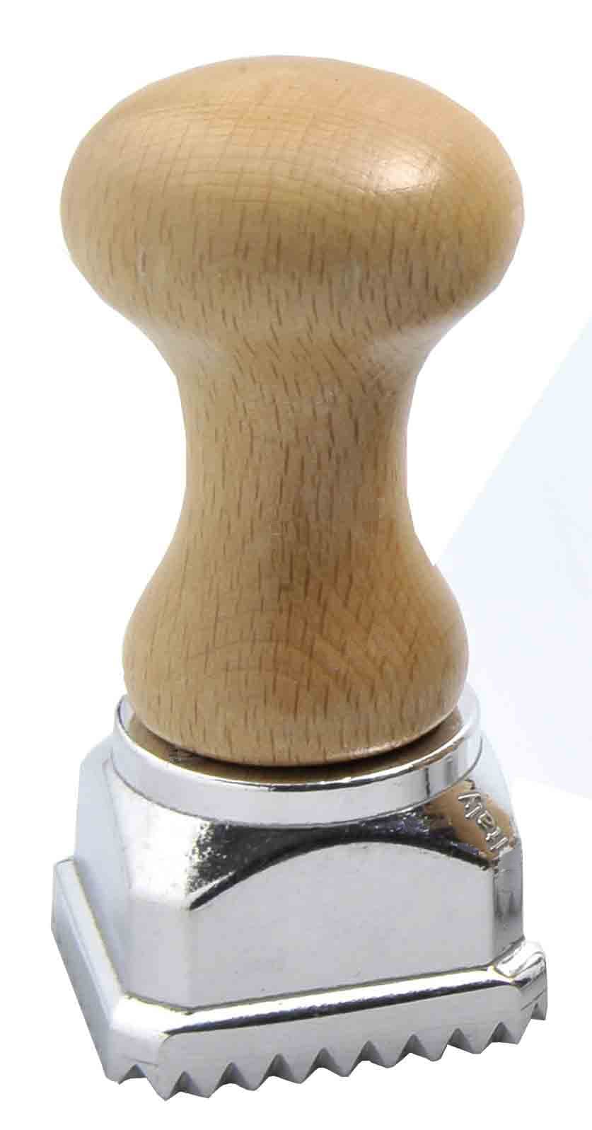 Eppicotispai Aluminum Square Ravioli Ejector Stamp with Beechwood Handle, 1-3/4-Inch