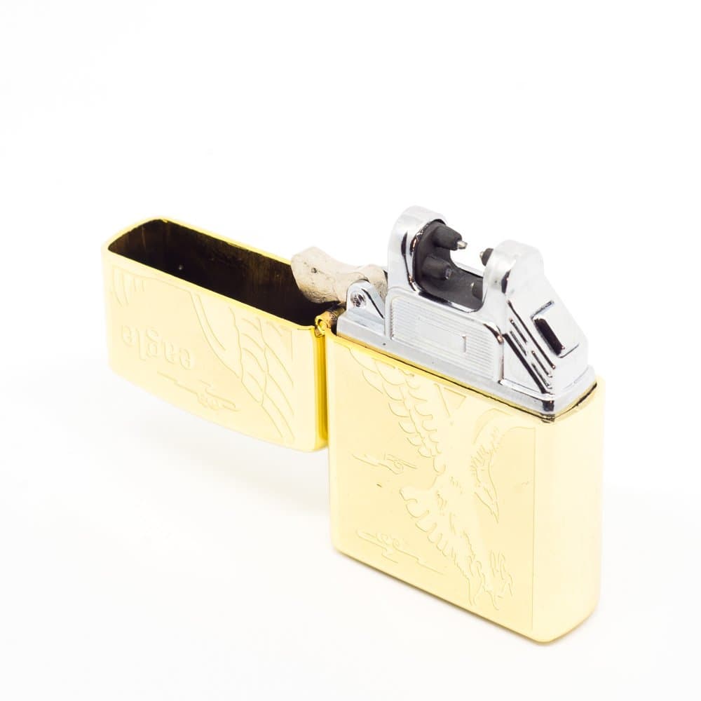 Electric Lighter USB Rechargeable - Gift Package (Gold) - Double Arc Lighter Electronic Ignition Battery Powered USB Charged - Up To 300 Sparks Per Charge - Windproof and Flameless - 3 YEARS WARRANTY!