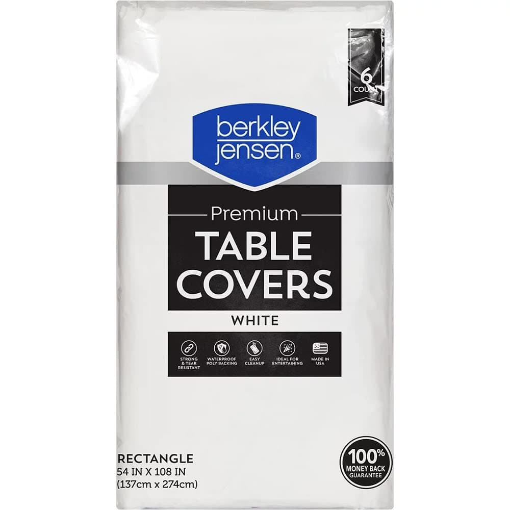 Berkley Jensen White Table Cover, 6 ct.