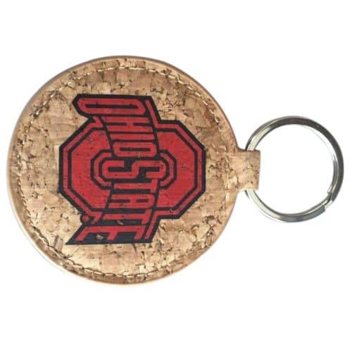 Victory Postcards NCAA Ohio State Buckeyes Cork Key Ring, 1.5",Scarlet