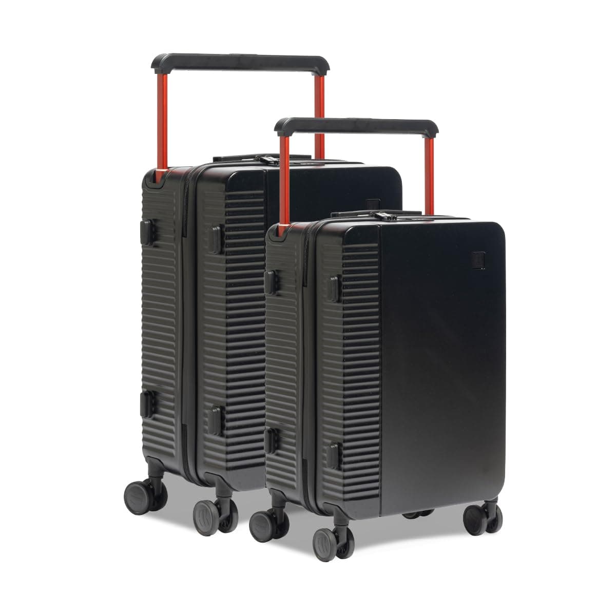 Sponsored Ad - Signature Polycarbonate (PC) Hard-Sided Cabin & Check in Suitcase | Ultra Lightweight & Durable | 8 Spinner Wheels | TSA Lock | Organized Interior | Set of 2 | Black & Orange
