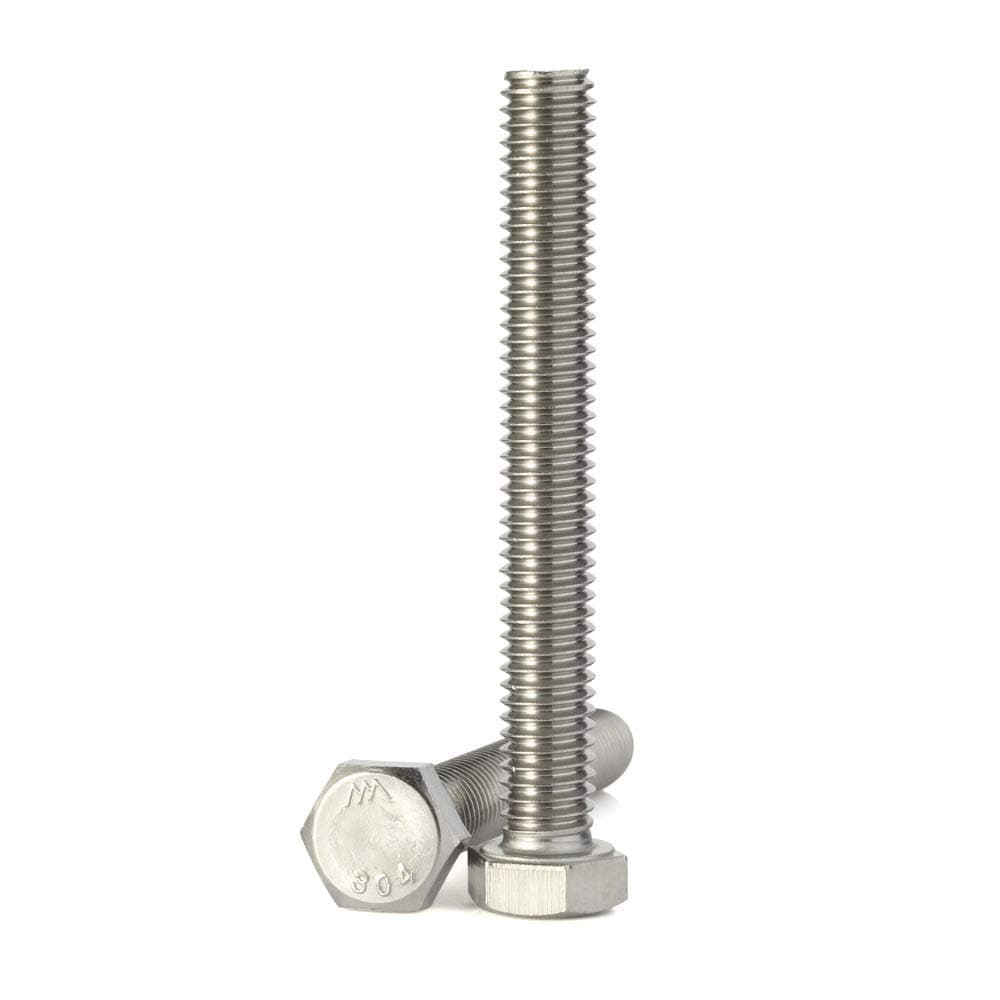 Mellewell M8 x 60mm Hex Head Screw Bolt, Fully Threaded, Stainless Steel 18-8, Plain Finish, Quantity 10