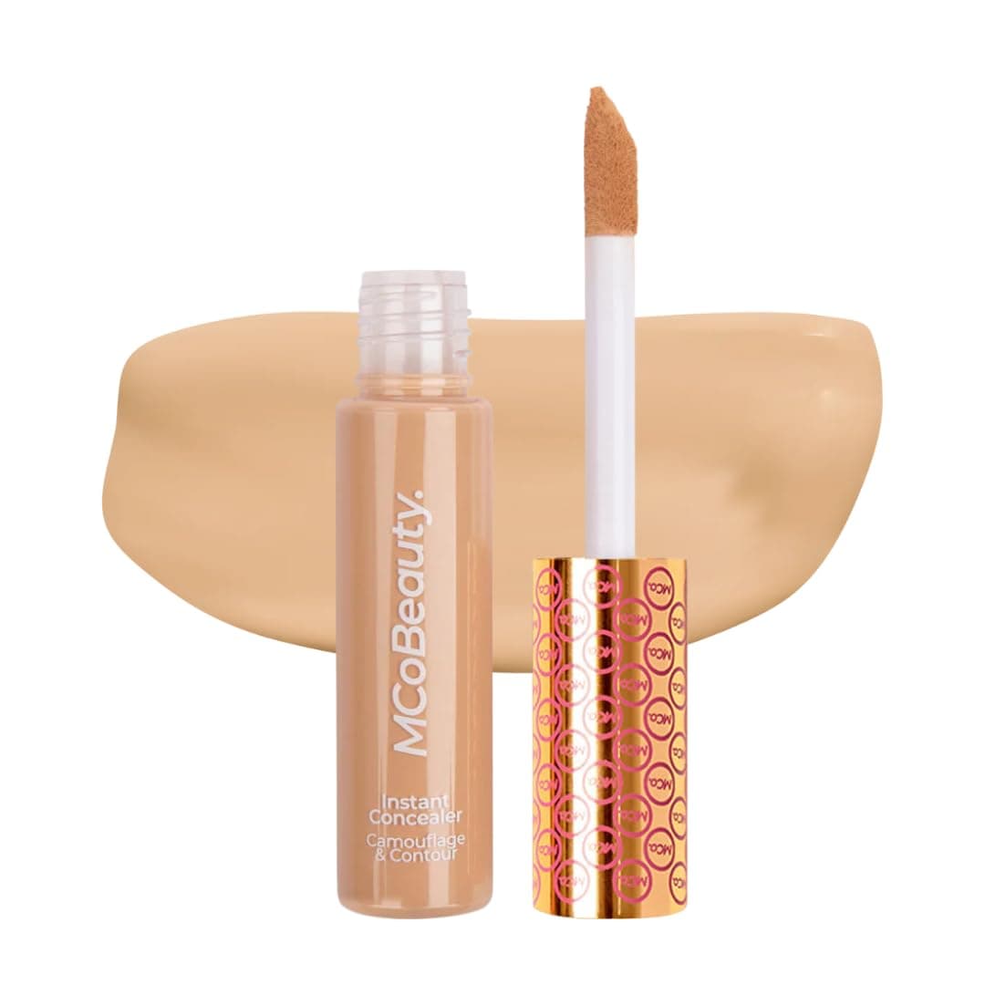 MCoBeauty Instant Concealer Camouflage and Contour Medium - Full Coverage Cream Concealer for Dark Circles Blemishes - Brightening Highlighting Contouring Face Makeup - Cruelty Free Vegan - 1 Count