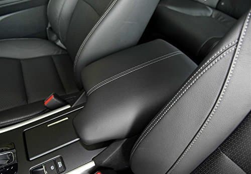 keepbless Black Leather Center Console Lid Armrest Cover Protector for Honda Accord (only a piece of leather)