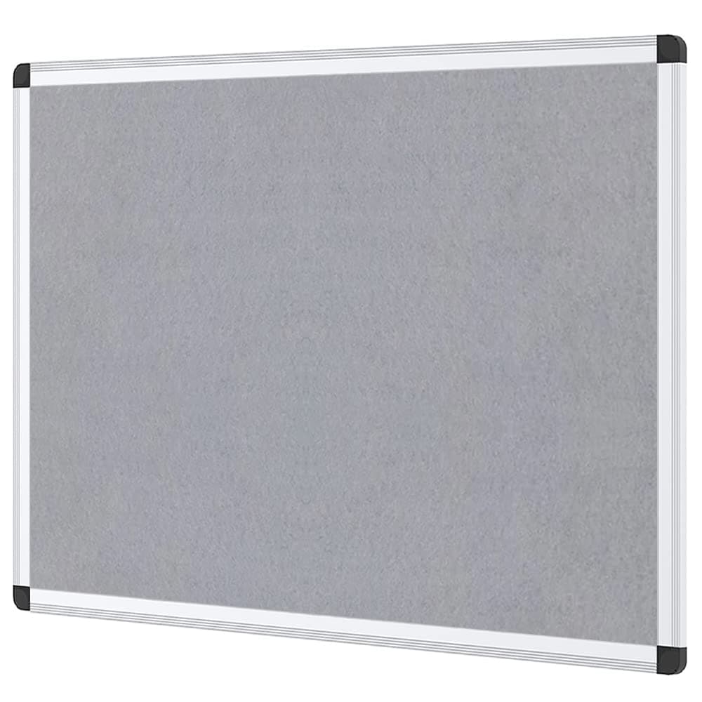 – VIZ-PRO Notice Board Felt Grey, Silver Aluminium Frame, 90 X 60 cm
