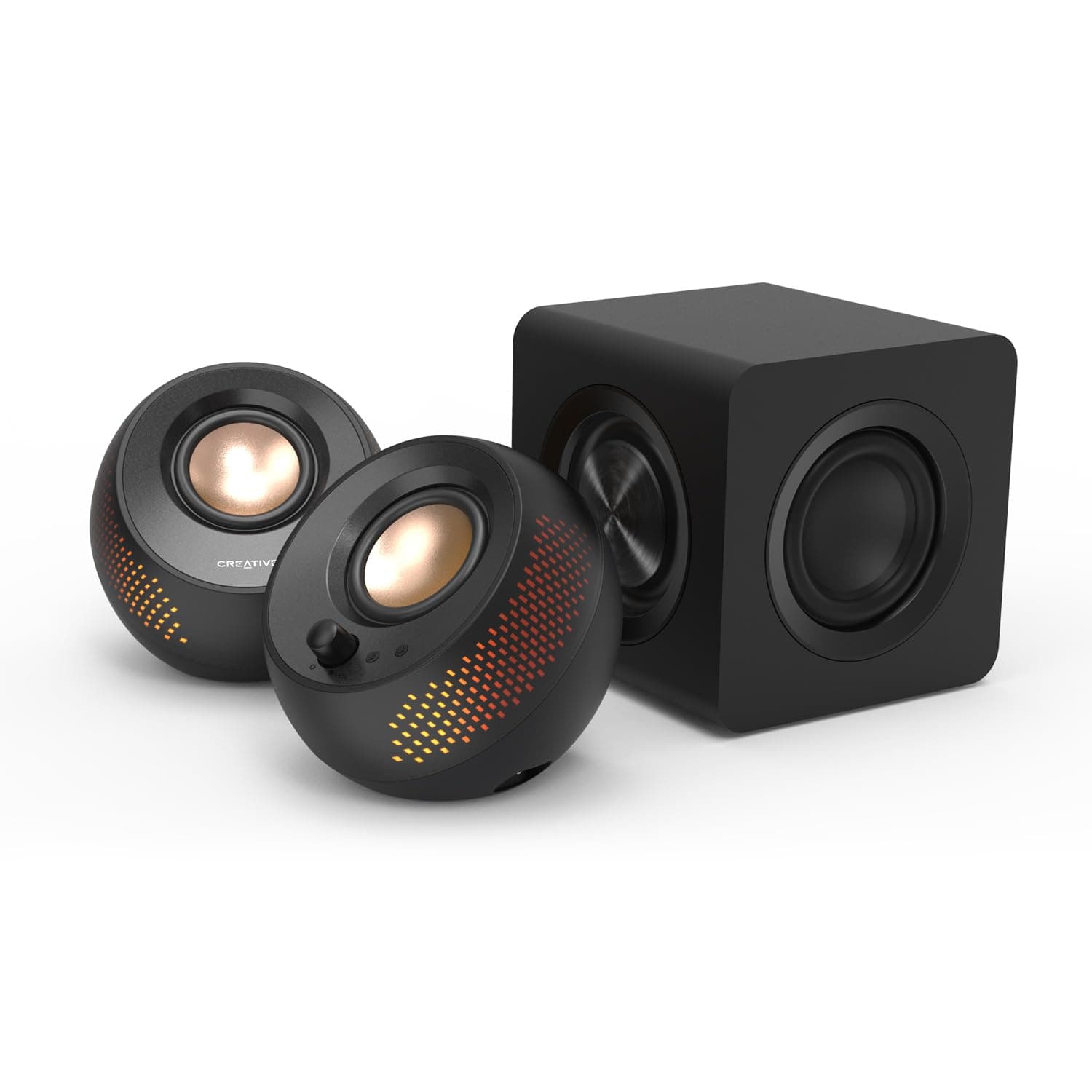 Pebble X Plus 2.1 USB-C Computer Speakers with Subwoofer and Customizable RGB Lighting, Bluetooth 5.3, USB Audio, Up to 15W RMS Power for PC and Mac