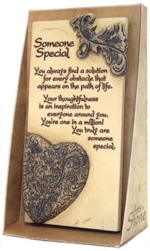 Arts in Stone Decorative Sentiment Tile Plaque with Hanging Hook and Easel Back -6"H x 3"L