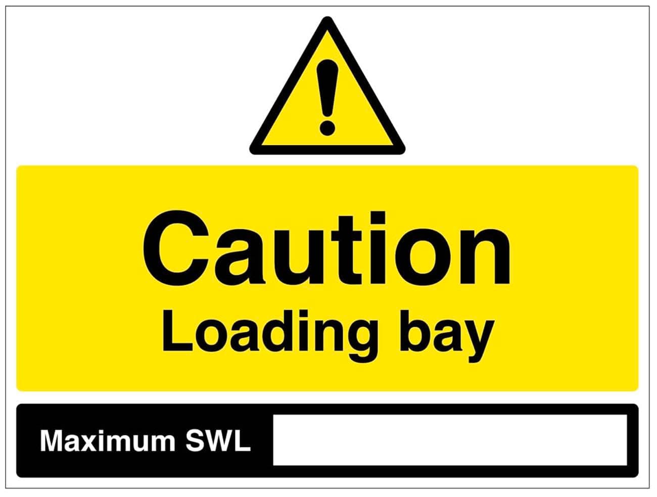 Caledonia Signs Charging Bay with Caution, SWL Max.: (Empty Space) (Self Adhesive Vinyl Safety Label)