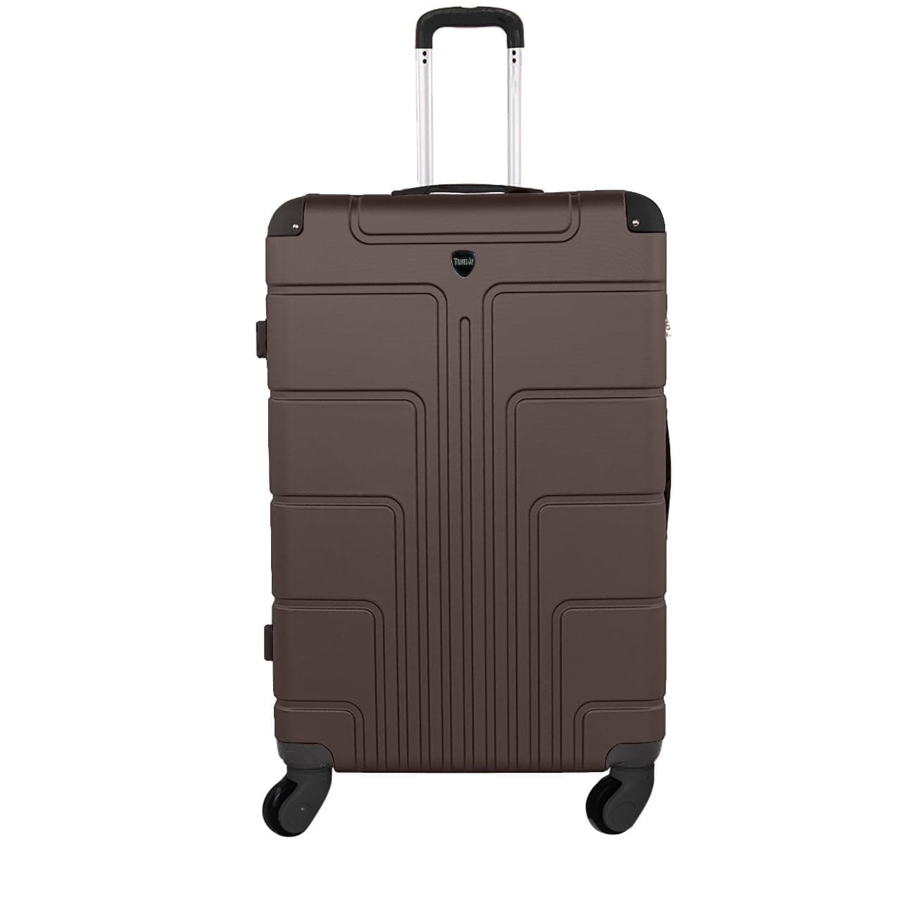 Hard-Side Suitcase | ABS Material Checked Bag Luggage with Lightweight Design and 8-Wheel Spinners 24in (61cm)20kg, Coffee