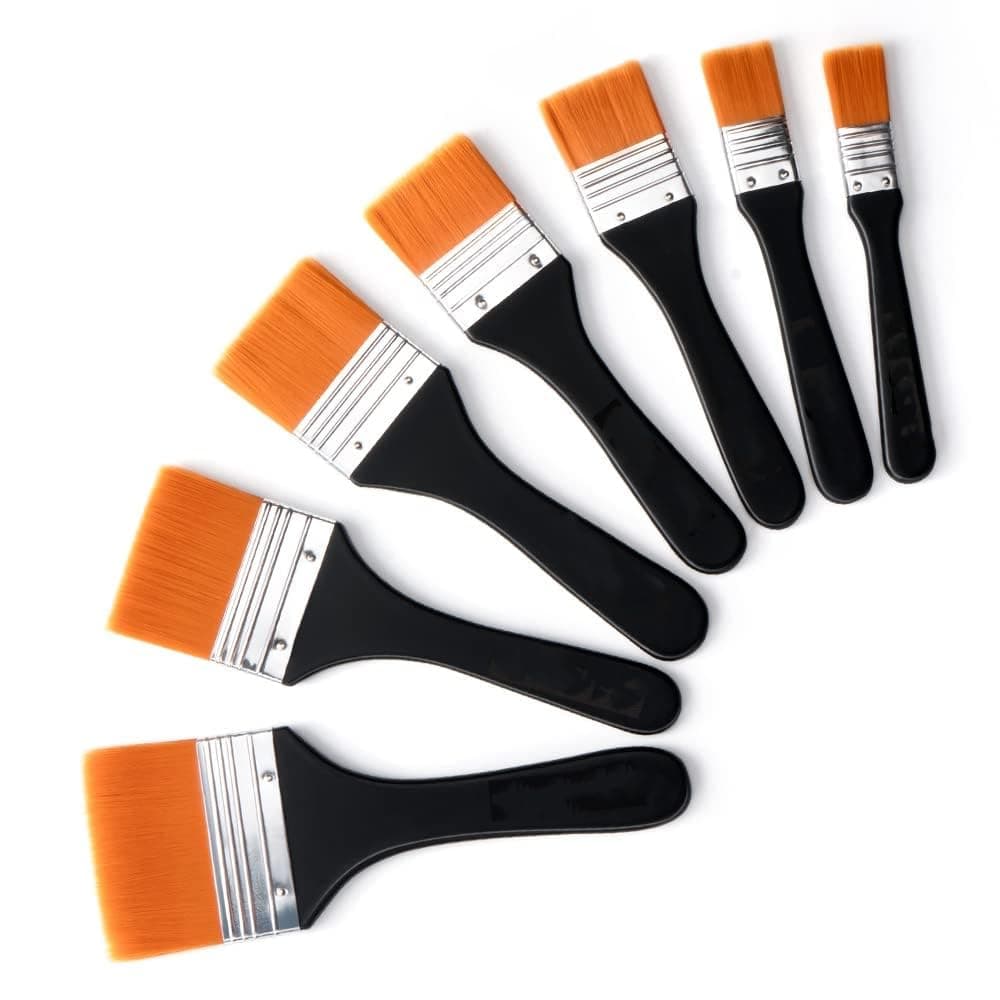 Veximind 7 Pack Paint Brushes Set, Assorted Sized Nylon Painting Brushes with Wooden Handles for Acrylic, Oil, Paint, Varnishes, Watercolor, Painter, Students, Artist