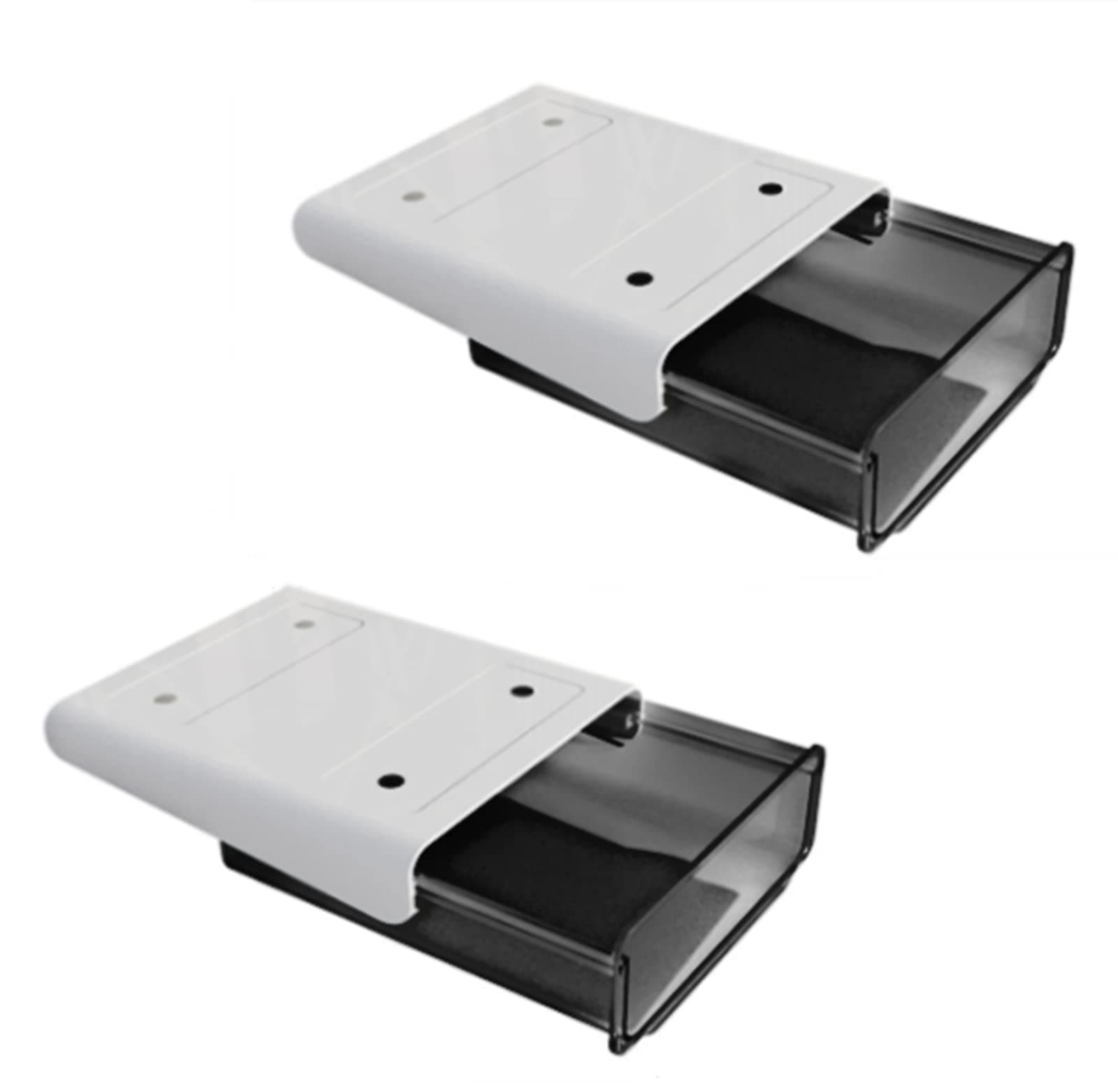 2Pcs of Under-desk Drawer Storage Box,Paste-type Hidden Under-desk Storage Box,Large-capacity Self-adhesive Under-desk Storage Boxs,Suitable for Home Office and School (Black)