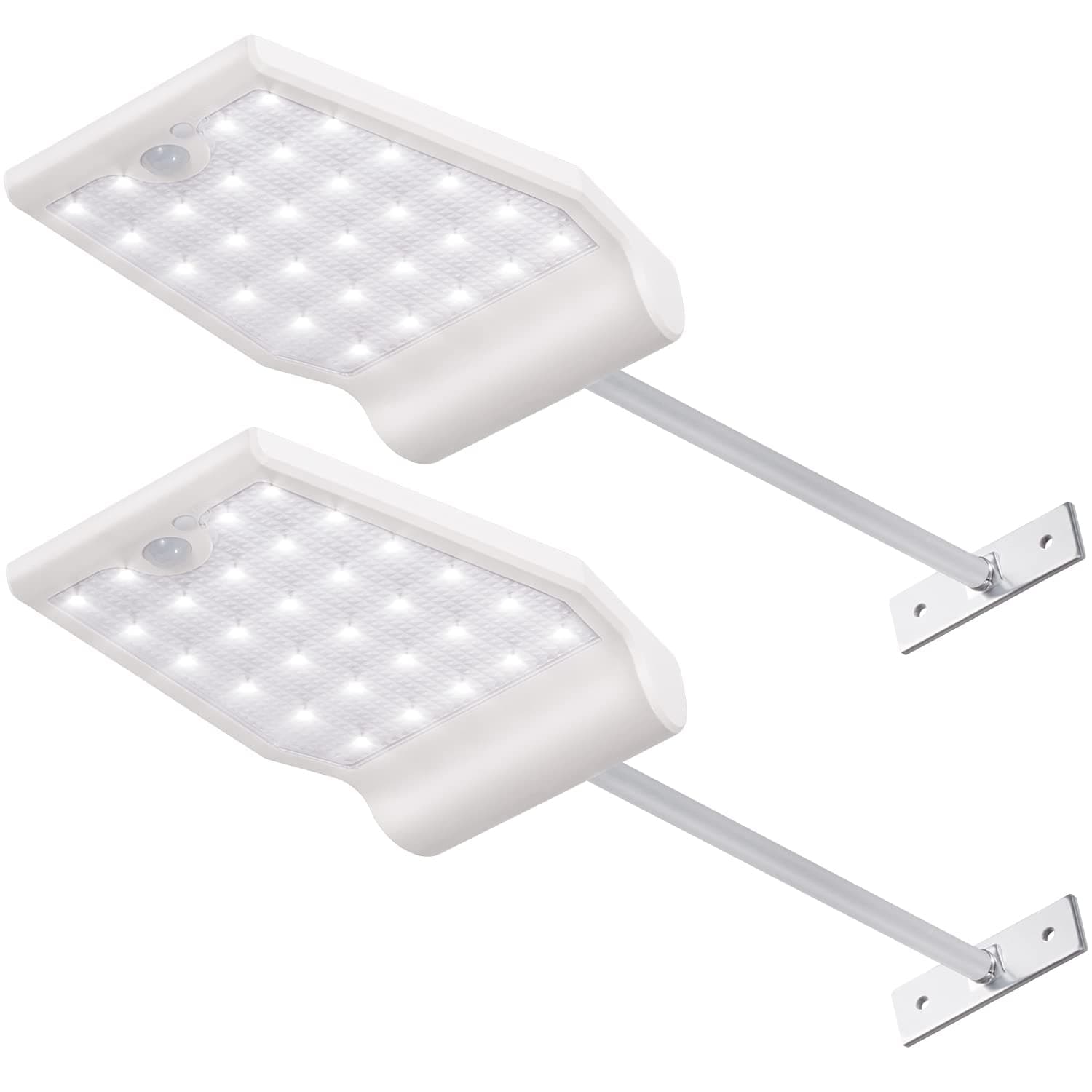 InnoGearSolar Gutter Lights Wall Sconces with Mounting Pole Outdoor Motion Sensor Detector Light Security Lighting for Barn Porch Garage Pack of 2