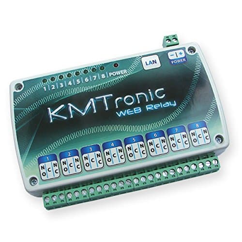 KMtronic LAN Ethernet IP 8 channels WEB Relay board with clips for DIN mount rail