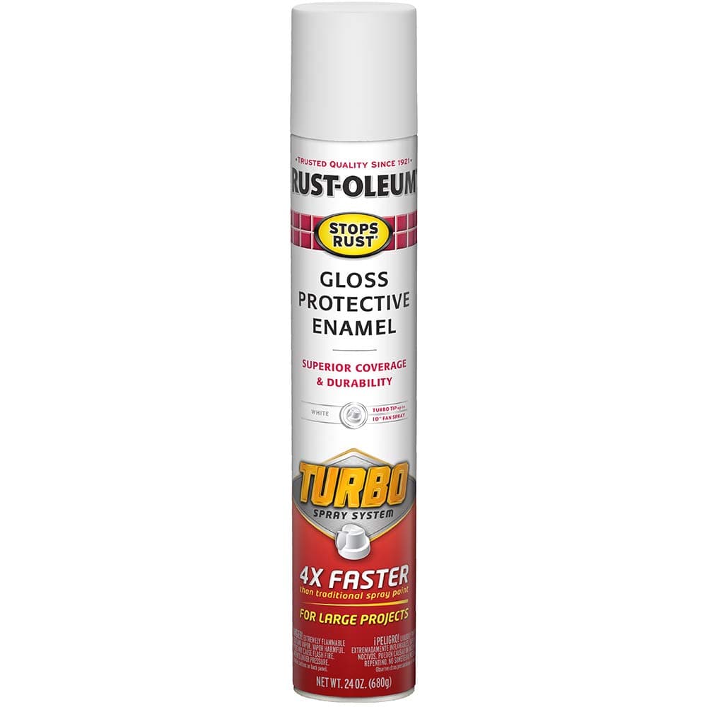 Rust-Oleum 334133 Stops Rust Turbo Spray System Spray Paint, 24 oz, Gloss White