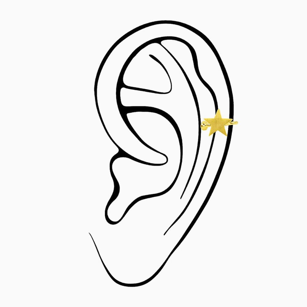 Brushed Gold Star Ear or Nose Cuff