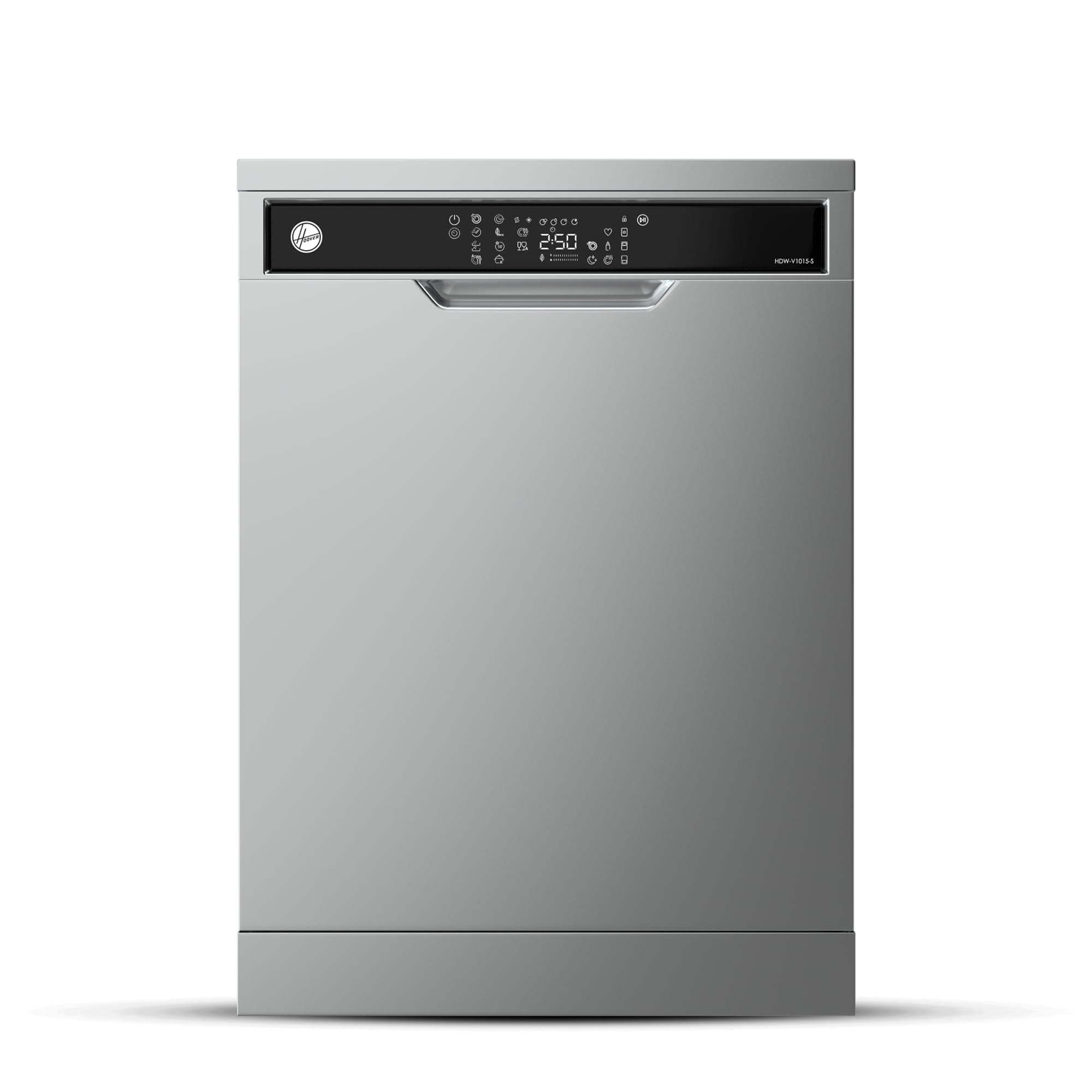 Hoover Freestanding Dishwasher, 15 Place Settings, 10 Programs, Full Touch Controls, Delay Start, Child Lock, Steel, Made in Turkey, Min 1 Year Warranty Made in Turkey - Inox - HDW-V1015-S