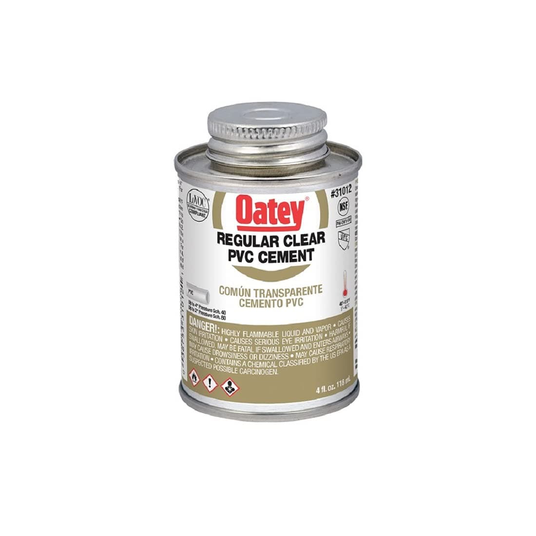 Oatey-31012, 4 oz, Clear