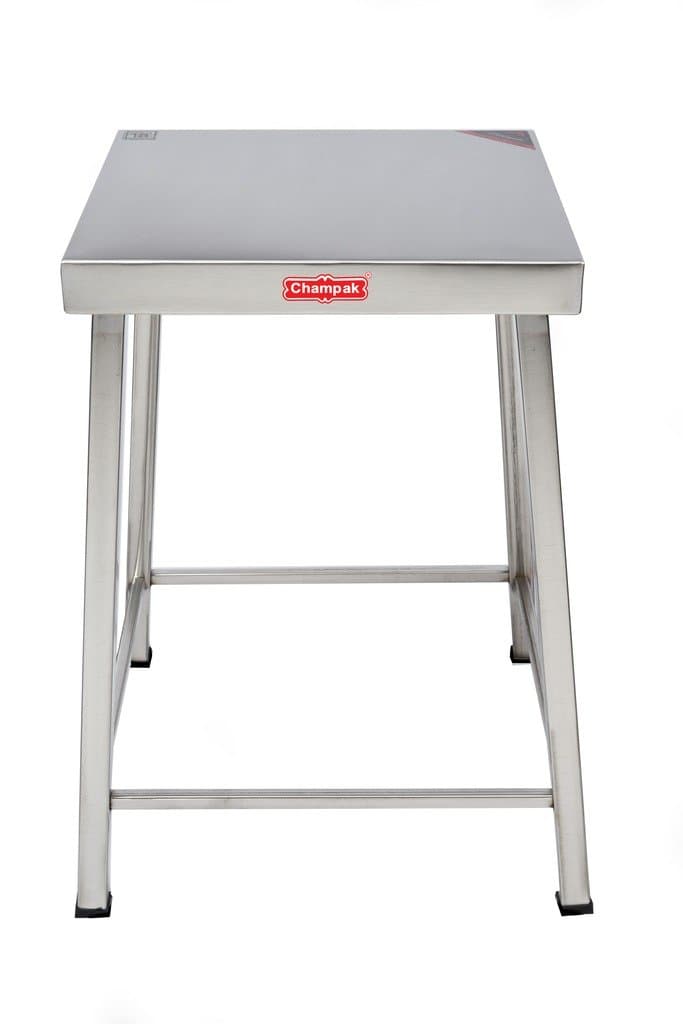 Champak Stool Stainless Steel Table 18 Inch