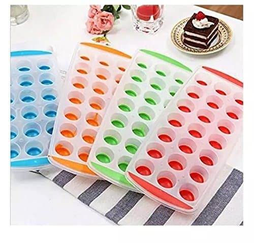 1 Pcs Ice Cube Tray Easy Pop Maker Ice Cube Plastic Silicone Top Mould 21 Ice Cubes