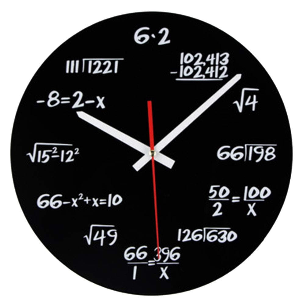 Vientiane Math Wall Clock, Novelty Timelike Unique Clock Mathematical Formulas Clock, Each Hour Marked By a Simple Math Equation for Classroom, Home, Office Modern Decoration (Function wall clock)