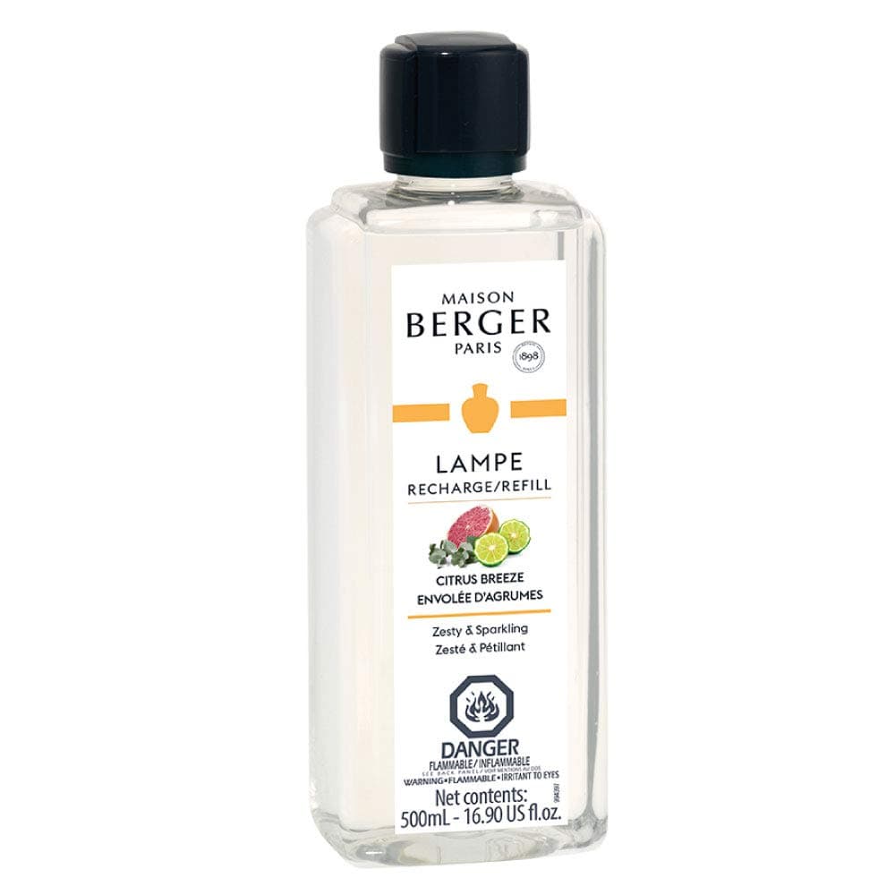 Maison Berger - Citrus Breeze Refill Oil for Lampe Berger Diffusers - Luxury Air Freshener with Fresh Cut Grass, Lemon Zest, Tea Leaves & Sandalwood - 16.9 Fl Oz (500ml)